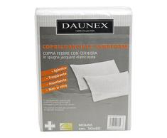 Daunex SANAFORM Paar Kissenbezüge, Baumwolle/Polyester, Weiß, Doppelbett, 50 x 80 x 2 cm