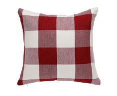 uxcell Buffalo Karo Überwurf Kissenbezug Baumwolle Leinen Klassisch Retro Bauernhaus Dekorative quadratische Kissenbezüge für Sofa Schlafzimmer Auto 1 Pack/18x18 #1