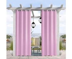 Pro Space wasser- und windabweisender Outdoor-Vorhang, thermoisolierte Ösen oben und unten, Sichtschutz für Terrasse, Veranda, Pavillon, Cabana, 127 cm B x 305 cm L, Pink