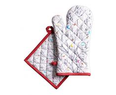 Maison d Hermine Geschirrset aus Ofenhandschuh, 100% Baumwolle, 19,1 x 33 cm, mit Topflappen, 20,3 x 20,3 cm Ideal für Erntedankfest und Weihnachten