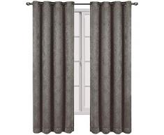 Bella Tülle Blackout Weave geprägt Fenster Vorhang Panel, Paar/Set von 2 heraklithplatten, von Royal Hotel, Polyester, Grau, 104X108 Pair