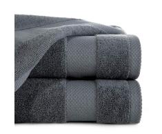 Eurofirany Andrea Handtuch Set Badehandtuch Saunahandtuch Waschlappen – Luxusqualität Saugstark Hochqualitativ 100% Baumwolle 400g/m² 3er und 6er Pack, Grau, 70X140 cm/1 Pkg. je 3 STK, 3