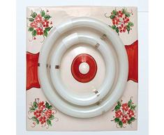 111/54/S/RO – Deckenleuchte aus Keramik, quadratisch, Farbe: Rot, elektrisch, ohne Rohre – 22 + 32 W