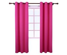 keqiaosuocai Flammschutzmittel/beständig Blackout Verdunkeln 250 gsm isoliert Tülle Vorhang für Schlafzimmer Wohnzimmer 1 Panel, rose, 42X84 Inch