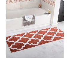 Lavish Home Badezimmerteppich mit Spalier 24 x 60 Korallenrot