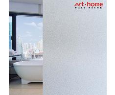 Arthome Frost-Fensterfolie, Sichtschutz, kein Kleber, statische Haftung, selbstklebend, Anti-UV-Dekoration, für Wohnzimmer, Badezimmer, Schlafzimmer, Zuhause, Küche, Büro 23.6 x 100 weiß