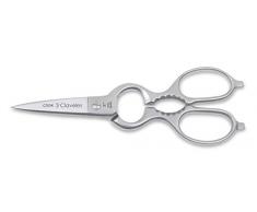 Claveles Profi-Küchenschere aus Edelstahl, Linie Cook mit Mikroverzahntem Draht, vielseitig einsetzbar für Lebensmittel, mit Flaschenöffner und Nussknacker von 20 cm (8 Zoll)