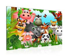 Bild Kinderzimmer Tiere Wandbild Vlies - Leinwand Bilder XXL Format Wandbilder Wohnzimmer Wohnung Deko Kunstdrucke Bunt 1 Teilig - MADE IN GERMANY - Fertig zum Aufhängen 014614a
