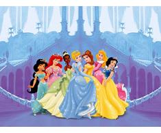 AG Design FTD 0264 Disney Prinzessinen, Papier Fototapete - 360x254 cm - 4 teile, Papier, multicolor, 0,1 x 360 x 254 cm