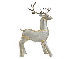Creative Co-op Dekofigur Rentier, verzinktes Metall, 50,8 cm, silberfarben