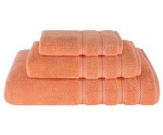 American Soft Linen 2020 100% türkische Baumwolle Badetuch-Set, Handtuch, Waschlappen Jumbo Badetücher Set Set of 3 Malibu Pfirsich