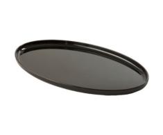 Winware schwarz oval Tabletts (Polycarbonat Schalen mit rutschfesten Gummifüßen, und ist geeignet für den Einsatz als Tee Tabletts oder Serviertabletts)