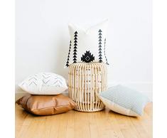 Amaro Kissenbezüge, gewebt, dekorativ, für Couch, Sofa oder Bett, 4 Stück, 45,7 x 45,7 x 50,8 x 55,9 cm, modernes Design, 100 % Baumwolle, gestreift, geometrisches Kunstleder 20 x 20 Black, White, Tan, Grey, Brown, Neutral