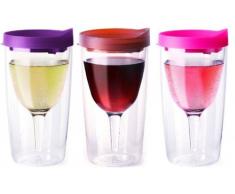 Purple Merlot (Red) Pink Slide Top Lid Vino2Go Set of 3 Adult Drink Wine Sippy Cup Tumbler by Religious Gifts