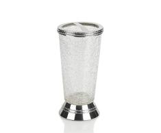 nu steel REG4H Regal Zahnbürstenhalter, Bad-Kollektion, Badezimmertisch, Arbeitsplatte, Metall mit Craquelé-Glas-Finish