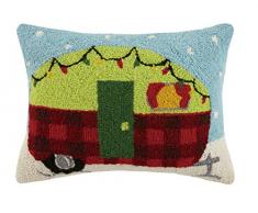 Peking Handwerk Lendenkissen aus Wolle mit Camper-Haken, Mehrfarbig