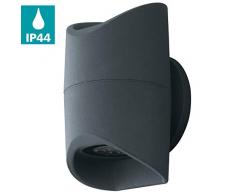 EGLO LED Außen-Wandlampe Abrantes, 2 flammige Außenleuchte, Wandleuchte aus Aluguss, Farbe: Anthrazit, Glas: klar, IP44