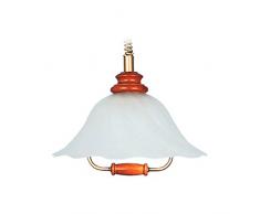 Tosel E1028 Pendelleuchte, Buchenholz, Zentrifugglas, M&B PVC, E27, 100 W, Messing