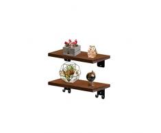 Dvine Dev Wandregale aus Walnussholz mit robusten Wandhalterungen für Wandmontage, Wandregal, Wandregale aus Holz für Wohnzimmer, Schlafzimmer, Küche, Badezimmer, Bauernhof 16 * 7.25 2 Stück