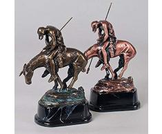 StealStreet ss-ba-de-d2135 16,5 cm Bronze Grünspan & Messing Indianer Krieger auf Pferd Figur