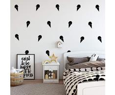 Set mit 15 Vinyl-Wandaufklebern - Eiskegel - je 16 x 7,6 cm - lustiges Zuhause, Schlafzimmer, Wohnzimmer, Wohnzimmer, Kinderzimmer, Spielzimmer - niedliche kleine Kinder, Kleinkinder, Teenager Innendekoration Modern 6.3 x 3 each schwarz