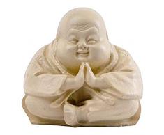 StealStreet 41346 sitzender Buddha Dekorative Religiöse Figur aus Kunstharz, 7,6 cm beige