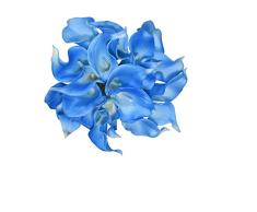 EZFLOWERY 10 künstliche Calla-Lilien Blumen echt Haptik Latex Arrangement Bouquet Hochzeit Tafelaufsatz Zimmer Büro Party Home Decor ausgezeichnete Geschenkidee Small - 20 Pack himmelblau