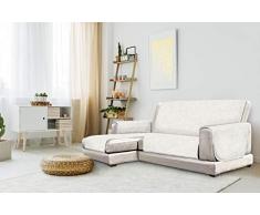 Italian Bed Linen “Glamour” rutschfest Sofa Abdeckung mit Chaise-Longue Links, Creme, 240cm