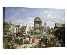 Global Galerie Budget gcs-266060–55,9–360,7 cm John James Chalon den Markt und Brunnen von die Unschuldigen Paris Galerie Wrap Giclée-Kunstdruck auf Leinwand Art Wand