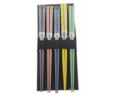 M.V. Trading 900306 Japanische Essstäbchen Geschenk Set mit vielen verschiedenen Designs, 5 Paar