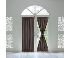 Piccocasa Vorhang für Terrassentür, Fenster, Schiebevorhang für Privatsphäre, verdunkelnd, französisches Glas W25 x L72 Kaffeebraun