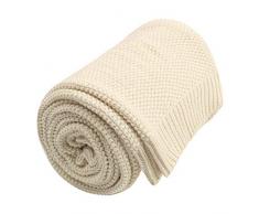 PiccoCasa Kuscheldecke Wohndecken 100% Baumwolle Sofadecke Wolldecke pflegeleicht gesund super warme Sofaüberwurf oder Wohnzimmer Decke Beige 180x200cm