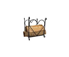 Village FP-WR-A Holzregal in Herzform, 46 cm, Schwarz