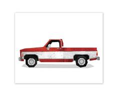 AtoZStudio Classic Car Wall Art – Set von 5 Drucken // Spielzimmerdeko // Kinderzimmer Poster // Transport Auto Kinderzimmer // Geburtstag Party Dekoration // Vintage 8x10 Pickup