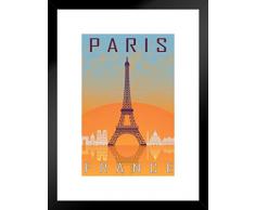 Poster Gießerei Paris Frankreich Eiffelturm Retro Reise Kunstdruck Kunstdruck 20x26 inches Matted Framed Poster