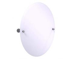 Allied Brass Carolina Crystal Collection Frameless Oval Tilt Mirror with Beveled Edge Wandspiegel, Mattgrau