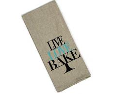 Rustikal Covenant Gewebte Baumwolle Funny Sprüche Kaffee Matten/Platzsets, 45,7 cm von 30,5 cm, Set von 2 Tea Towels Live Love Bake
