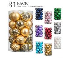 Costyleen Weihnachtsdekoration, Kugeln, Ornament-Set, Festival, Party, Dekoration, Weihnachtsbaum, hängende Dekokugeln Traditionell Gold