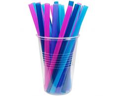 Decor Service Trinkhalme dick, Polypropylen (PP), Bunt, 16 x 0,8 cm
