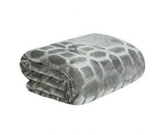 Eurofirany Diana Decke Wohndecke Gemometrische Muster Tagesdecke Kuscheldecke Couchdecke Sofadecke Überwurf Bettüberwurf Schlafzimmer Wohnzimmer Kuschelig, Stahlgrau, 150x200cm