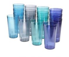 Café 16 PC Bruchfest commercial-grade 20 Oz restaurant-quality Getränk Tumbler, plastik, Coastal, 0,5 kg