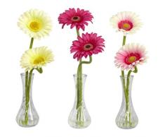 Nearly Natural Fast Natur 1248-a2 Gerber Daisy mit Bud Vase, Set von 3