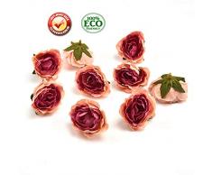 fake flowers heads Kunstblumen Köpfe Pfingstrose Blumen Kopf Seidenblumen Hochzeit Dekoration DIY Girlande Handwerk Blume 25 Stück hellrot