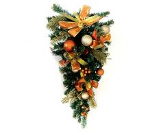 Aleko CHDG26G Weihnachtsgirlande mit Tropfenform, Goldkupfer