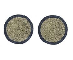 CREATIVE TOPS Platzsets, rund, blaues Gras, 30 cm, Braun