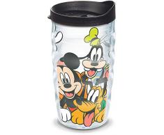 Tervis Isolierbecher mit Wickel und schwarzem Deckel 10oz Wavy farblos