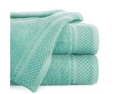 Eurofirany Carlo Badehandtuch Set Handtuch Saunahandtuch Muster – Saugstark, 100% Baumwolle 580g/m², Hochqualitativ, 3er und 6er Pack, Minze, 50X90 cm, 6