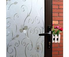 Sichtschutz Fensterfolie Sichtschutzfolie kein Kleber Wärme Kontrolle Anti UV für Sichtschutz Büro Meeting Raum Badezimmer, Schlafzimmer, PVC, F06, 17.5 by 78.7-inch