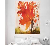 Fantasy Art House Decor Gobelin by ambesonne, Doppeldecker Flying über Mountain Range Innen Sturm Wolken Digital Farbe, Wand Aufhängern für Schlafzimmer Wohnzimmer Wohnheim, rot grau, Textil, Multi 9, 60 W By 80 L