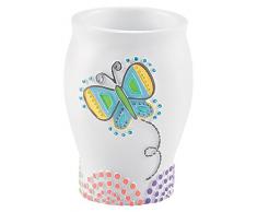 Gedy Grazia Zahnputzbecher, Kunstharz, Weiß, 8 x 8 x 10,6